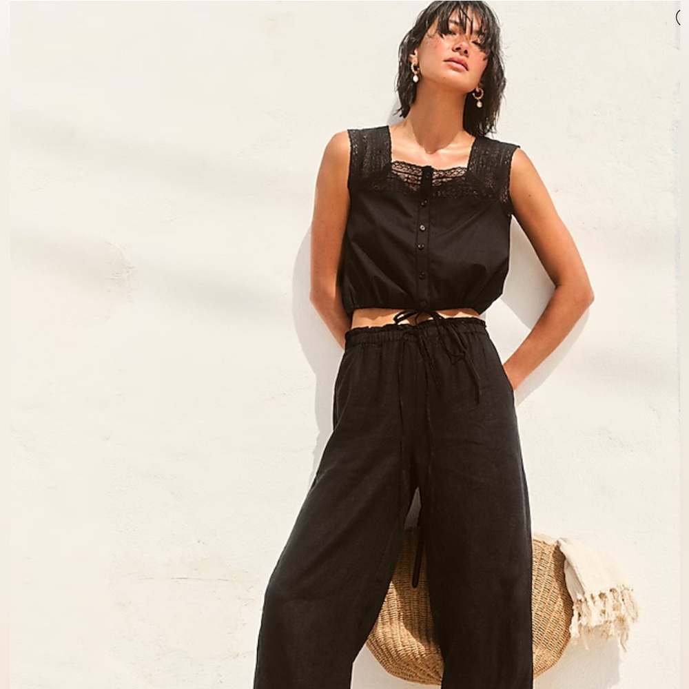 NWOT J Crew Cotton Lace Crop Top